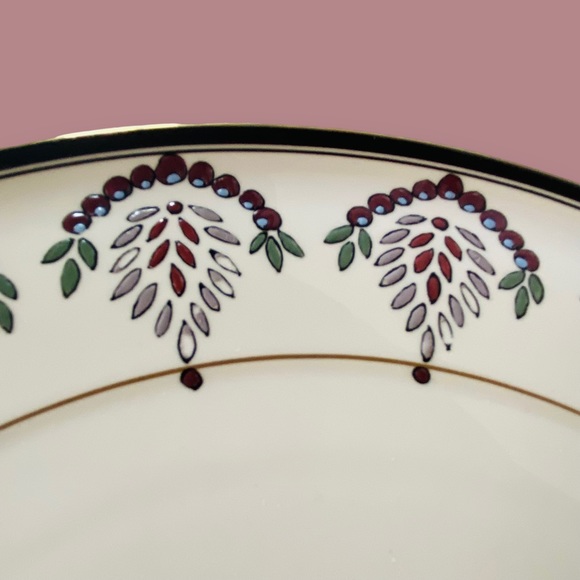 Vintage Christopher Stuart Royal Black 13” Bone China Platter Design M. Paradise - Picture 8 of 11